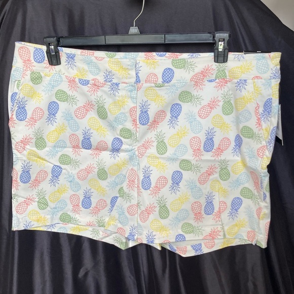 Briggs short multi colored pineapple print white short casual size 20W - Picture 3 of 17